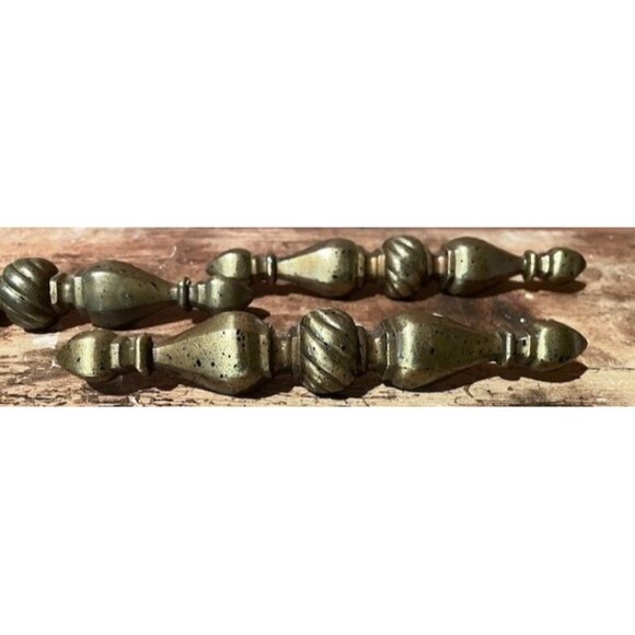 3 Vintage Brass Drawer Pulls 7" Long – 2.25" CTC Aged Salvaged Handles - Picture 4 of 6
